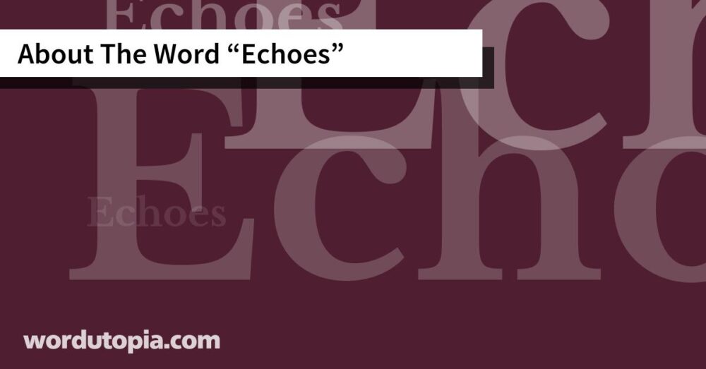 About The Word Echoes