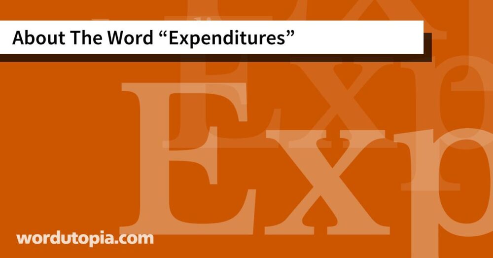 About The Word Expenditures