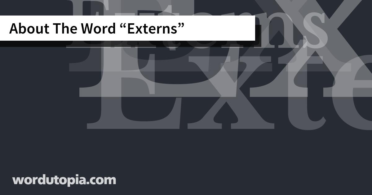 About The Word Externs
