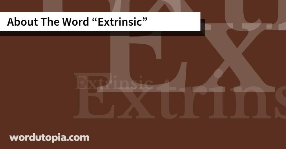 About The Word Extrinsic