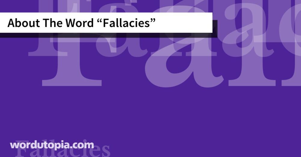 About The Word Fallacies