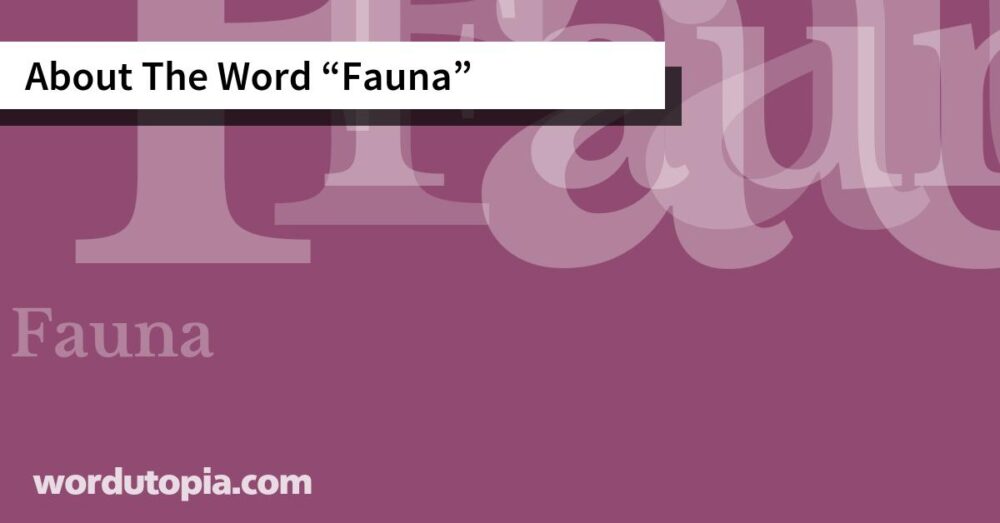 About The Word Fauna