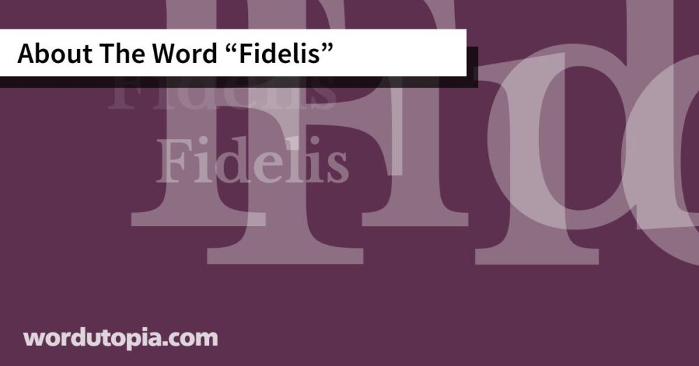 About The Word Fidelis