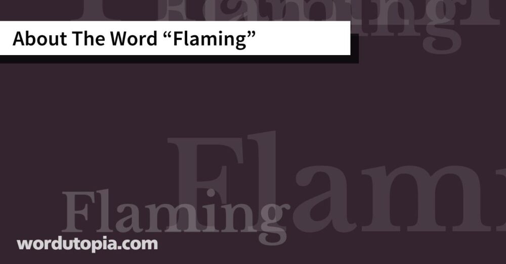 About The Word Flaming