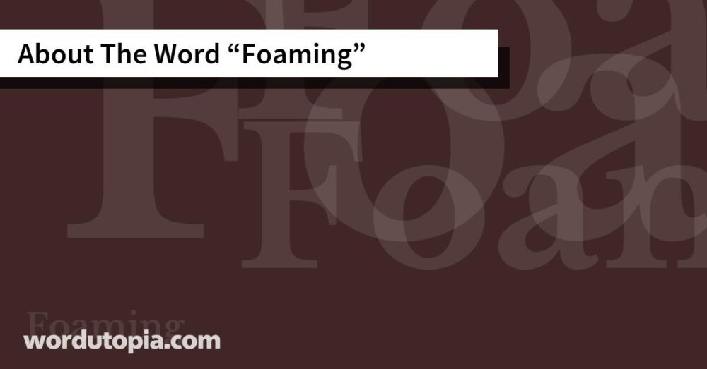 About The Word Foaming