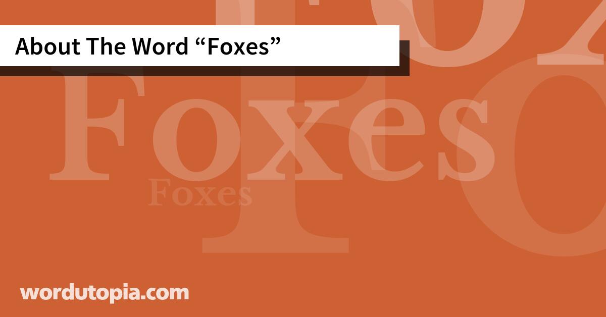 About The Word Foxes