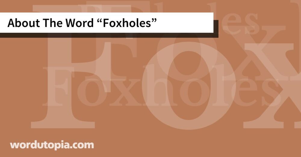 About The Word Foxholes