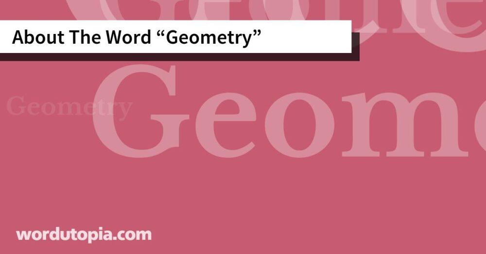 About The Word Geometry