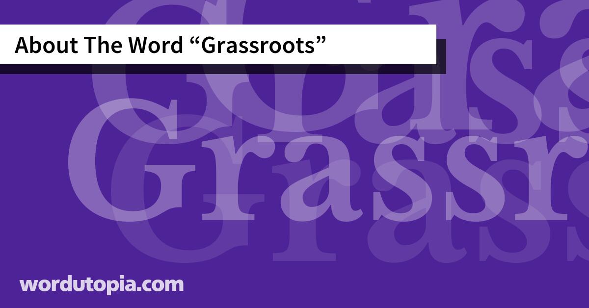 About The Word Grassroots