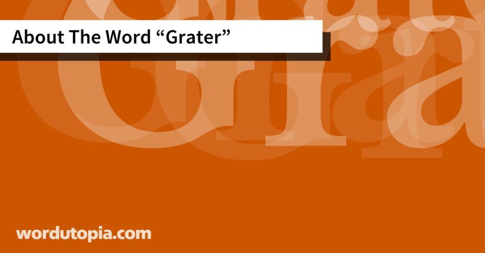 About The Word Grater