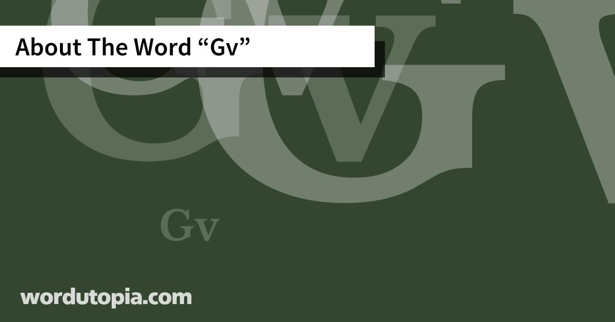 About The Word Gv