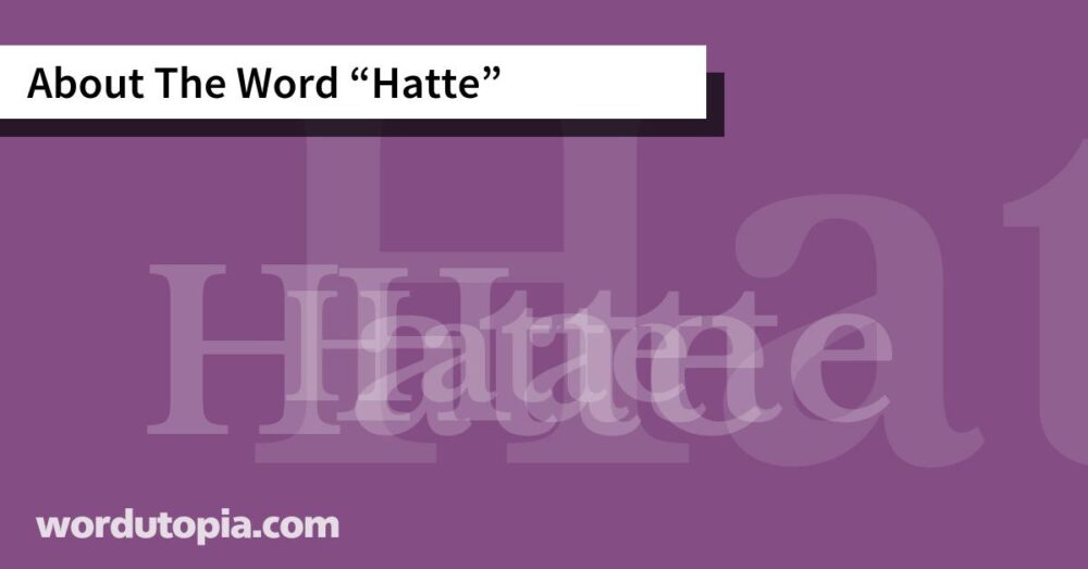 About The Word Hatte