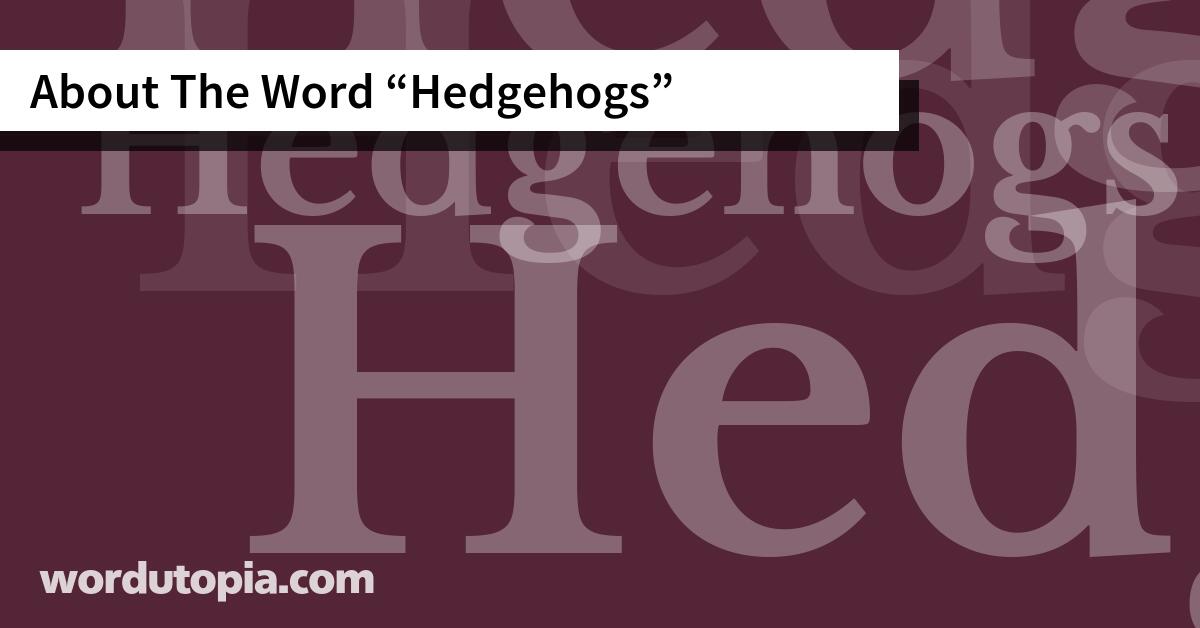 About The Word Hedgehogs