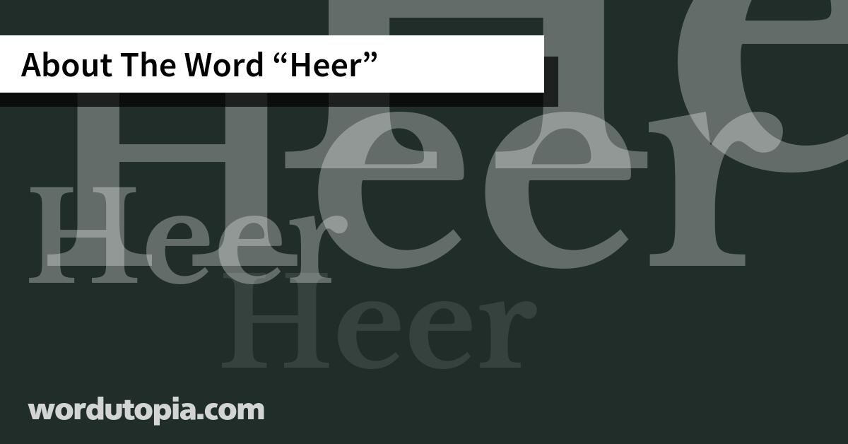 About The Word Heer