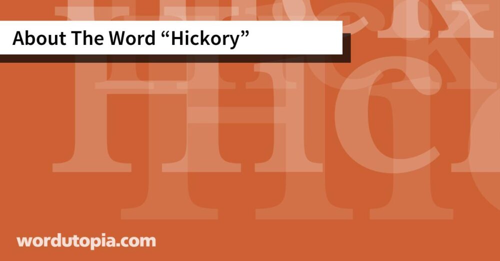 About The Word Hickory