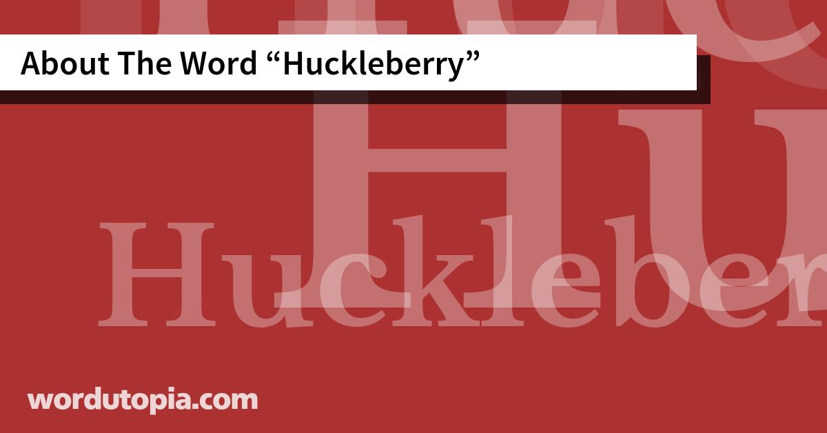 About The Word Huckleberry