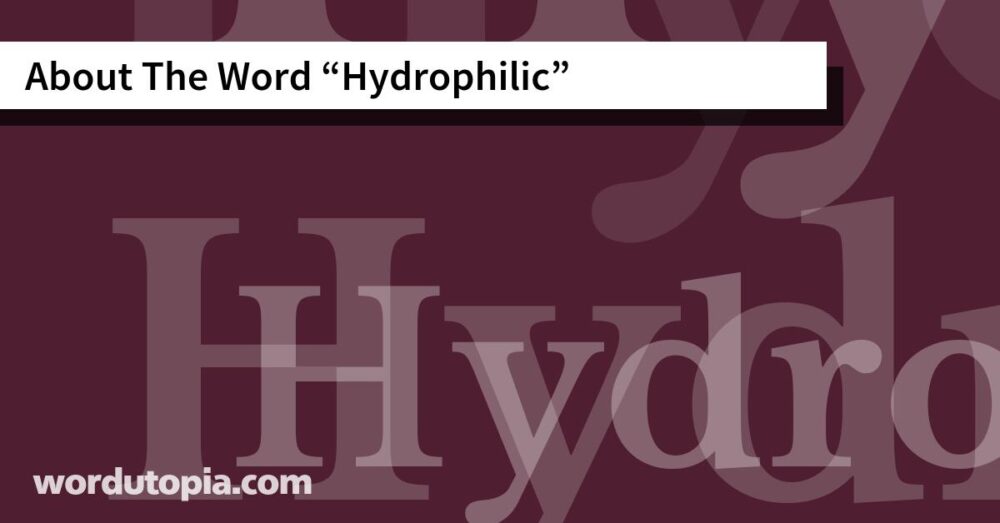 About The Word Hydrophilic