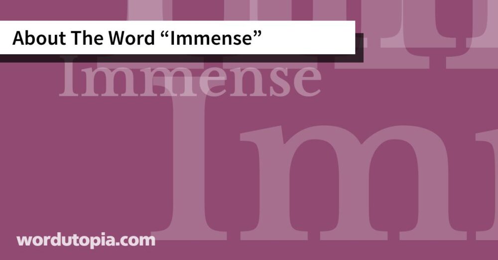 About The Word Immense