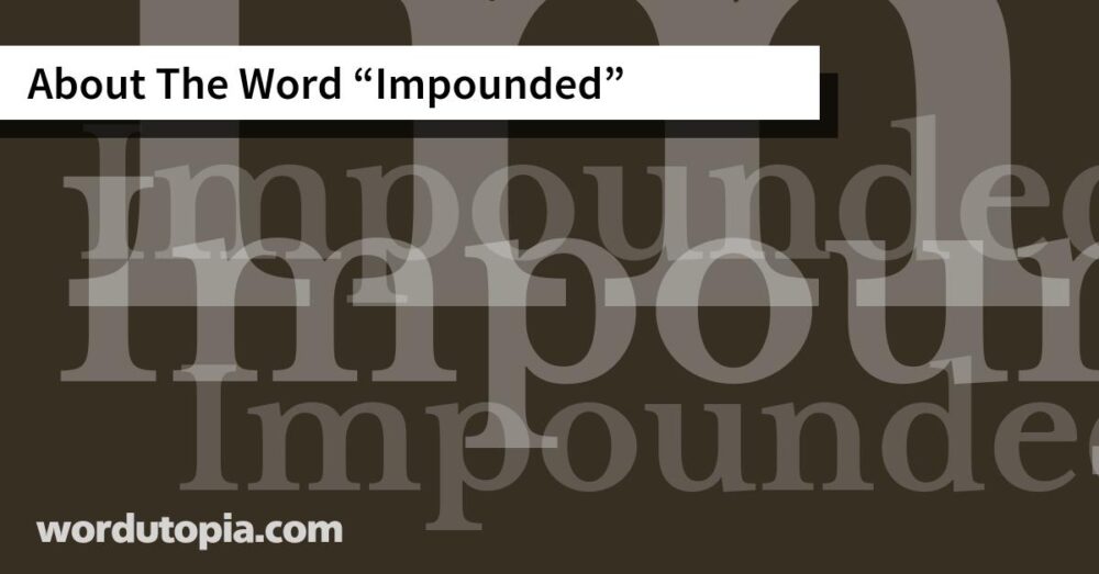 About The Word Impounded