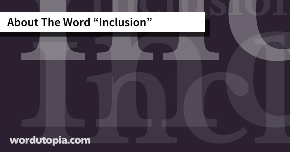 About The Word Inclusion