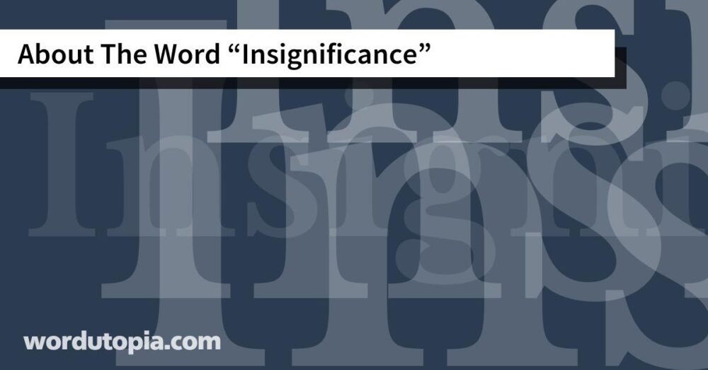 About The Word Insignificance