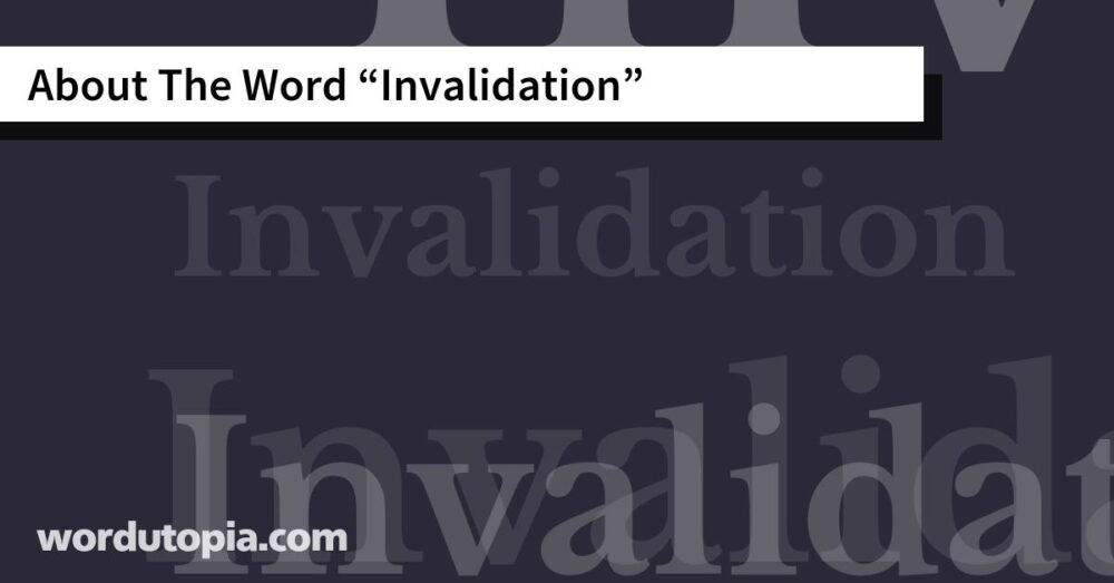 About The Word Invalidation