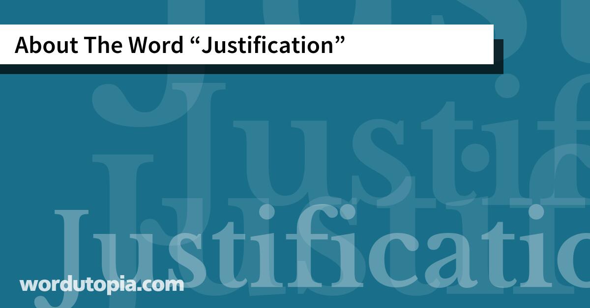 About The Word Justification