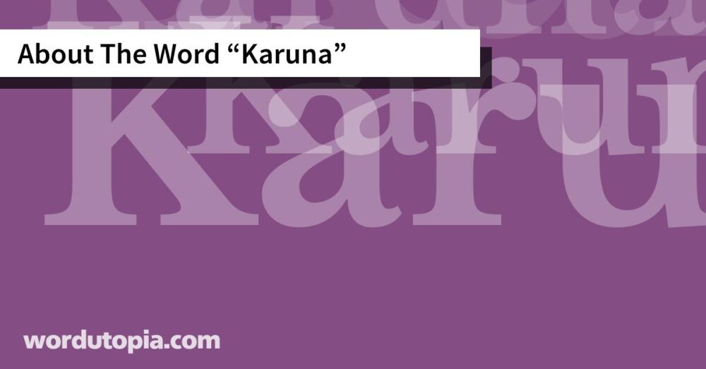 About The Word Karuna