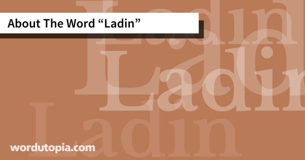 About The Word Ladin