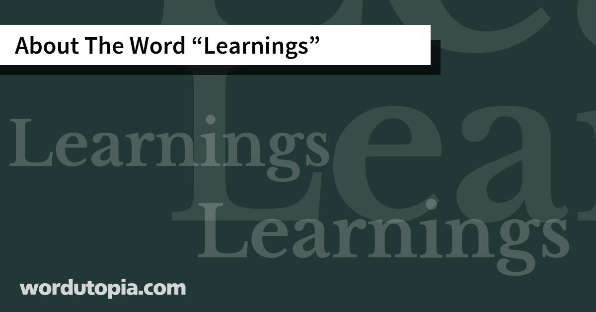 About The Word Learnings