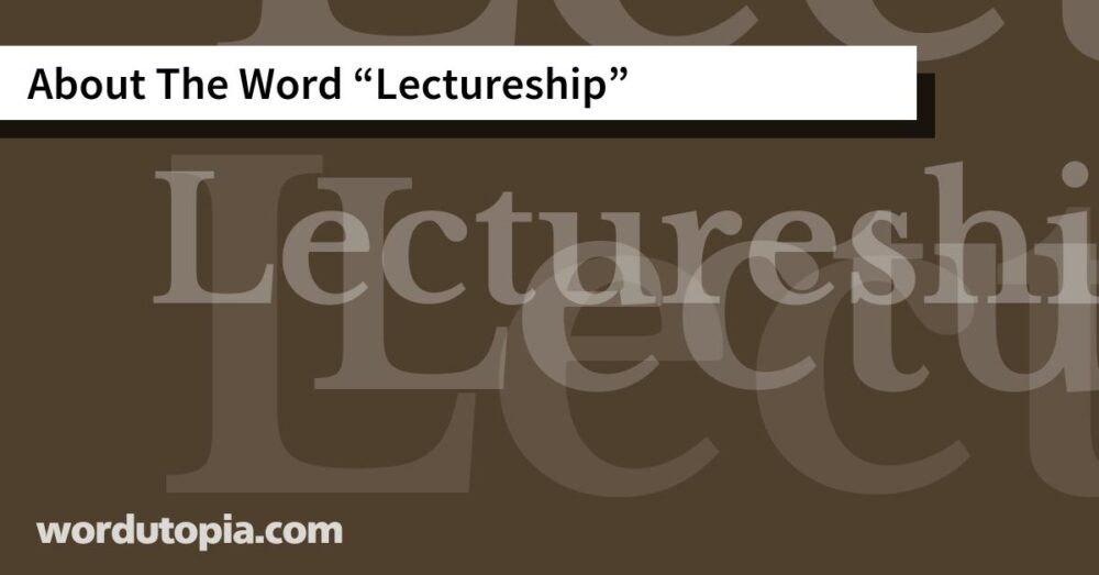 About The Word Lectureship