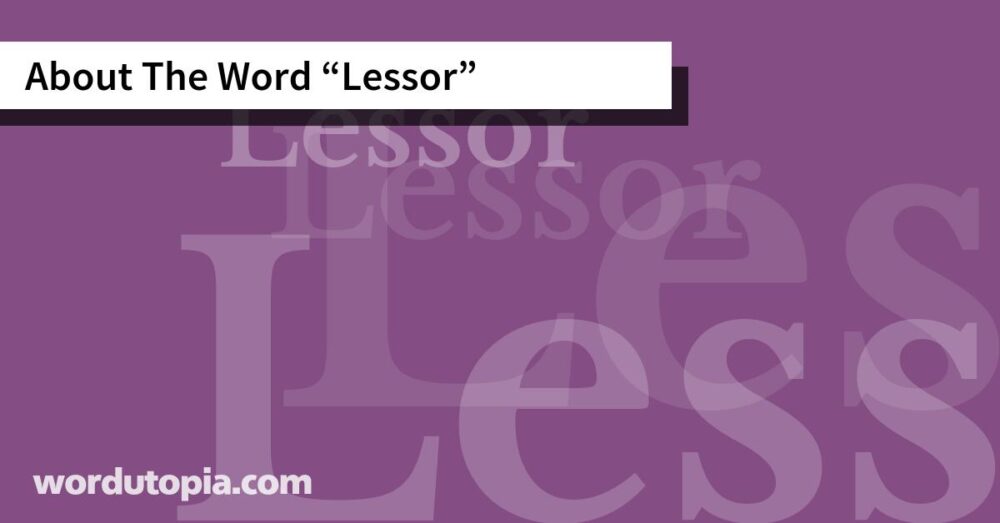 About The Word Lessor