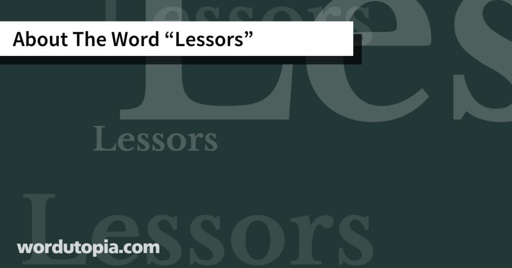About The Word Lessors
