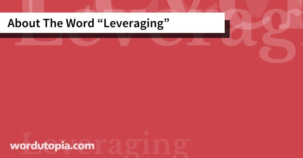 About The Word Leveraging