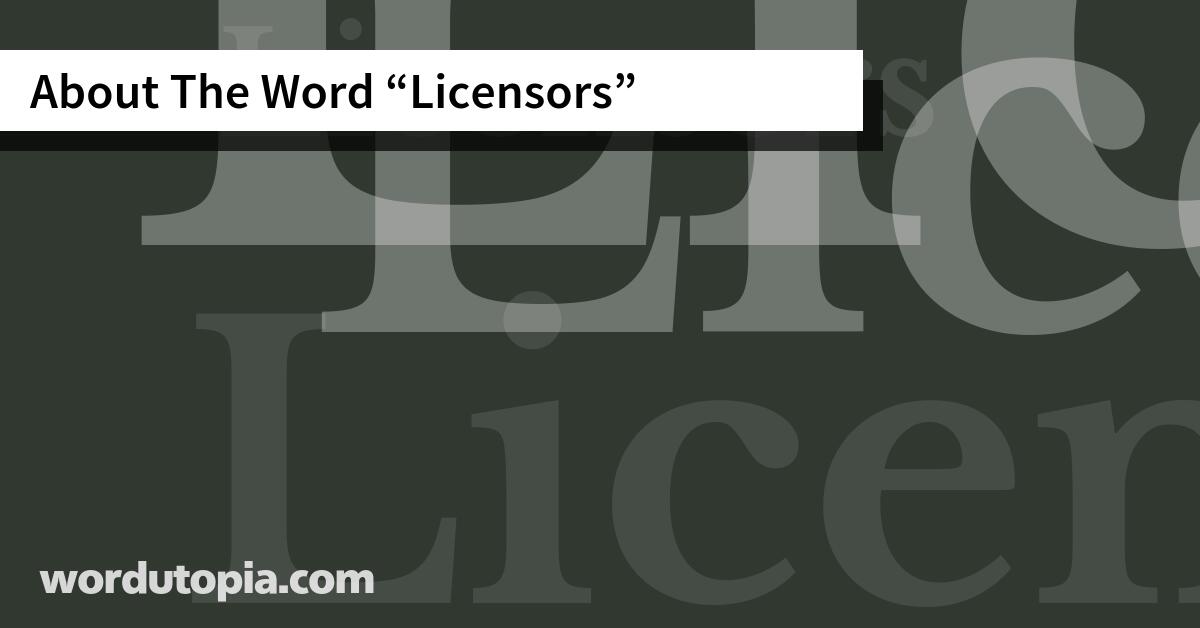 About The Word Licensors