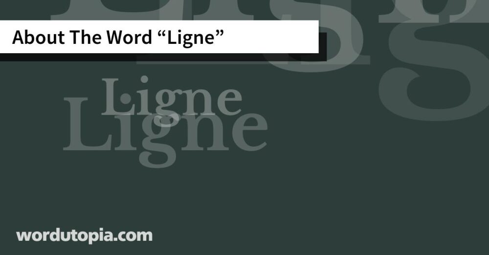 About The Word Ligne