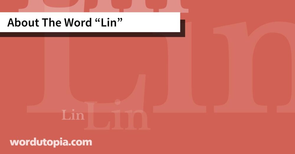 About The Word Lin