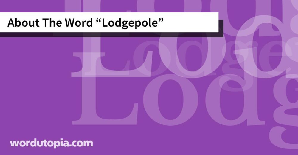 About The Word Lodgepole