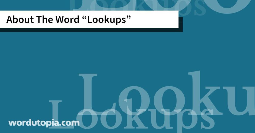 About The Word Lookups