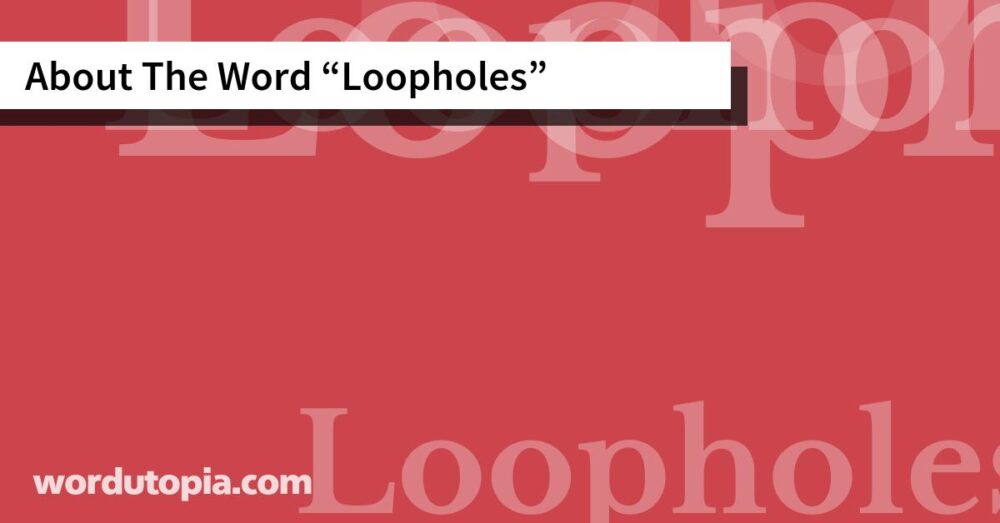About The Word Loopholes