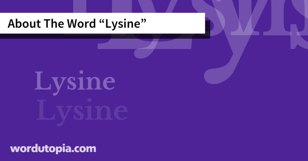 About The Word Lysine