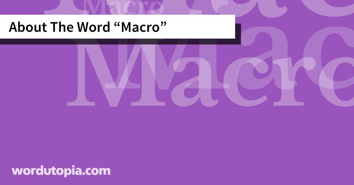 About The Word Macro