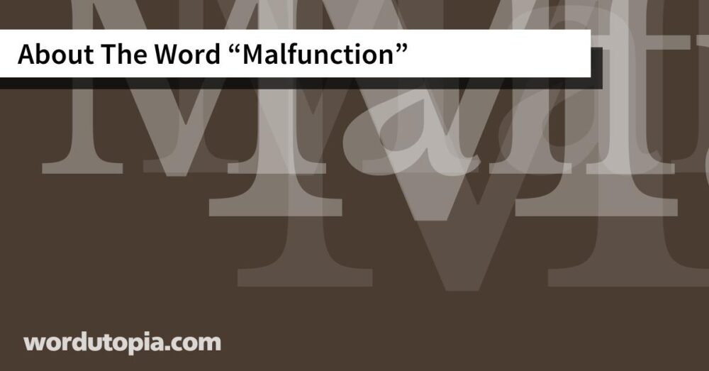 About The Word Malfunction