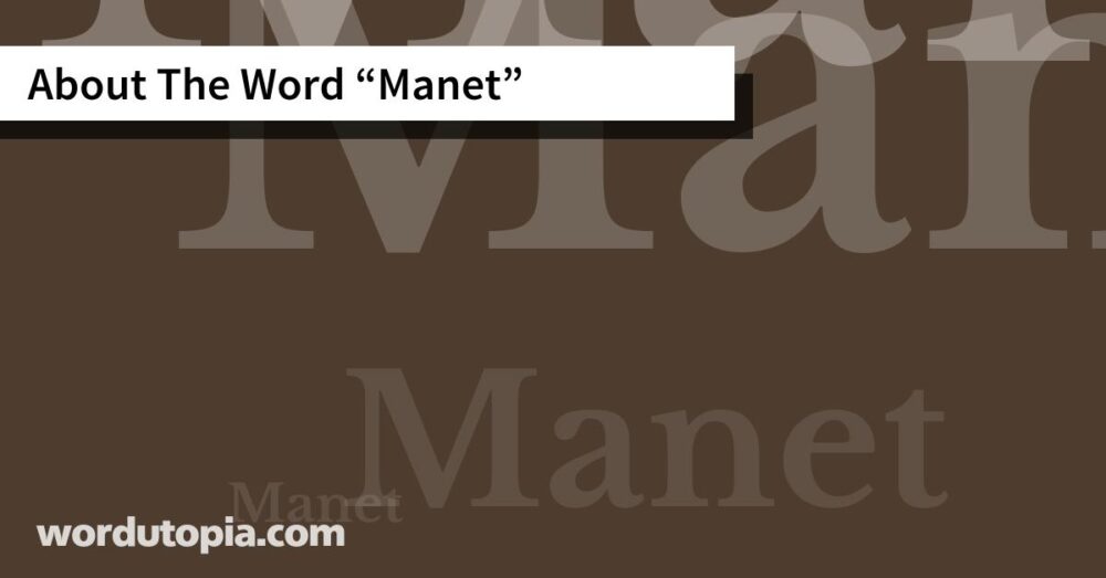 About The Word Manet