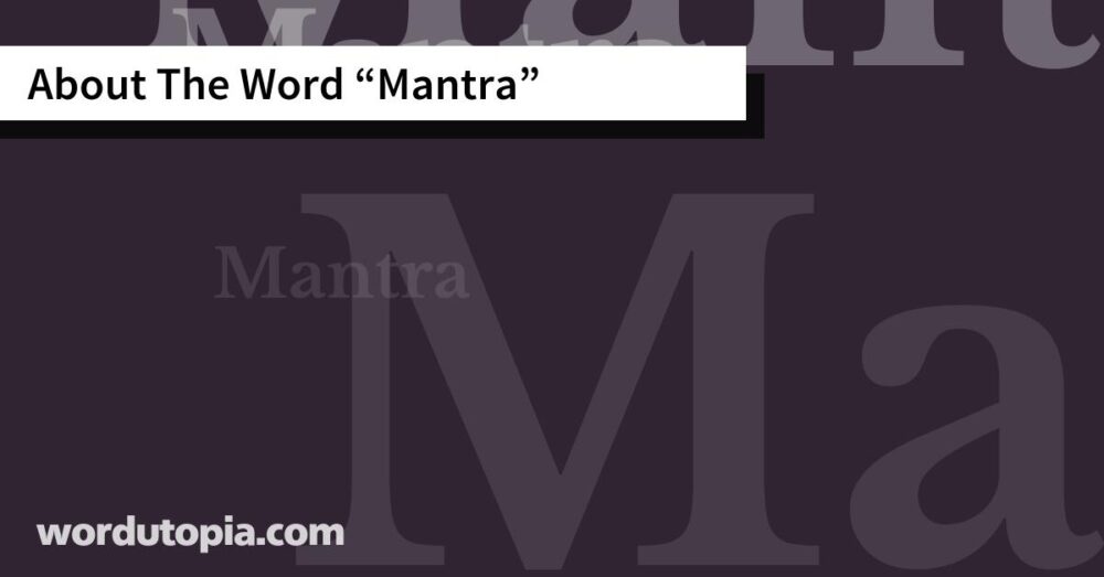 About The Word Mantra