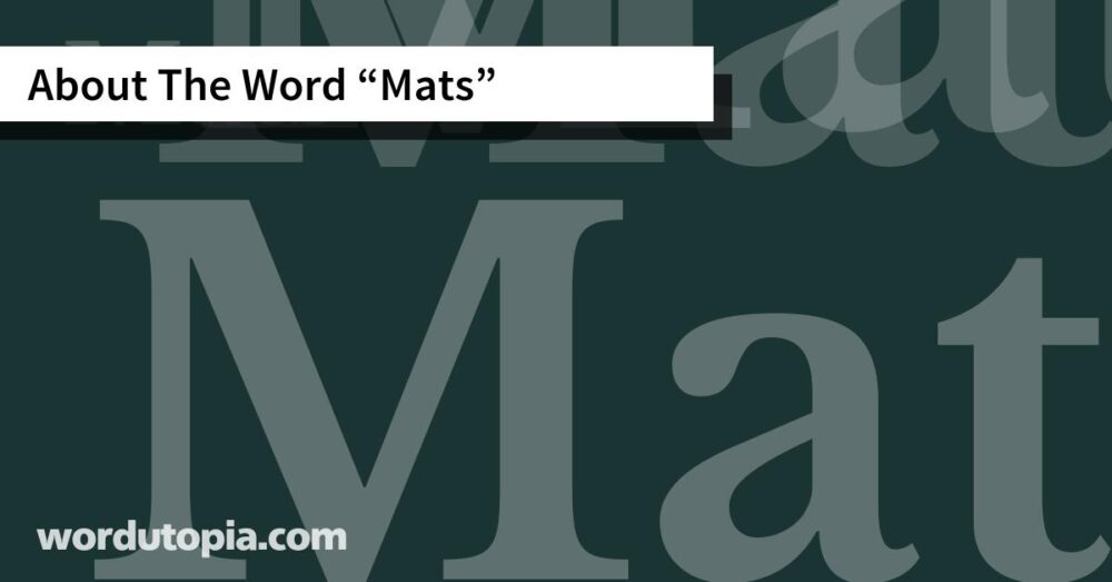 About The Word Mats