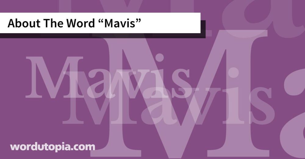 About The Word Mavis