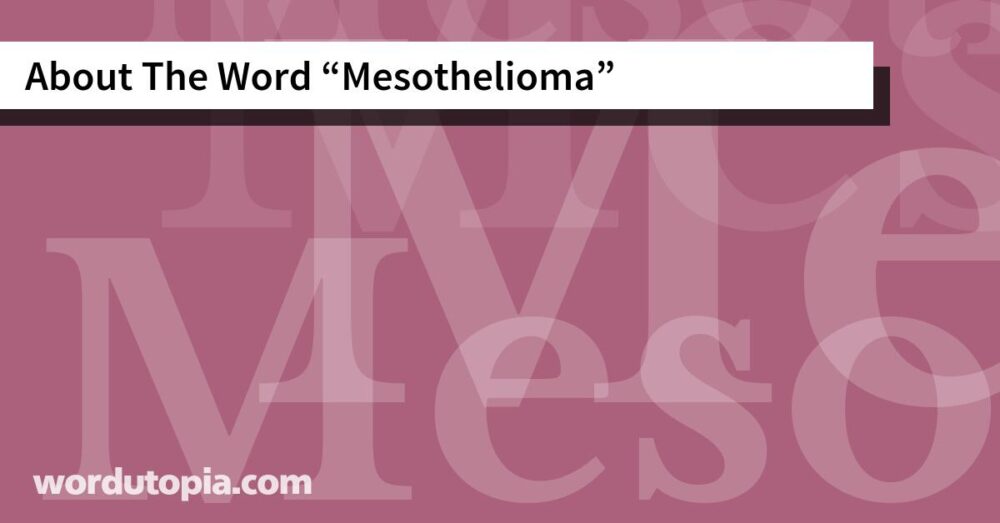 About The Word Mesothelioma