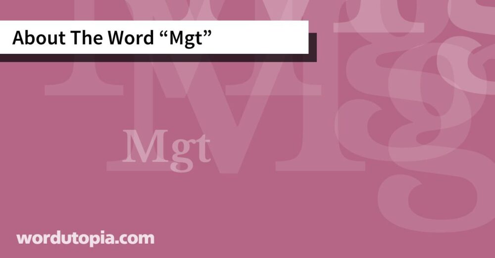About The Word Mgt