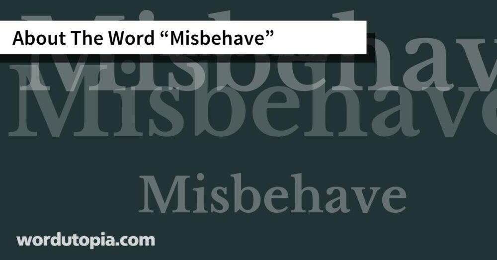 About The Word Misbehave